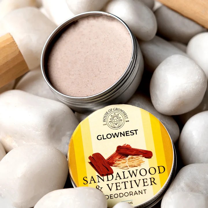 GROWNEST ALCOHOL FREE CREAM BASED DEODORANT - SANDALWOOD & VETIVER 50gm