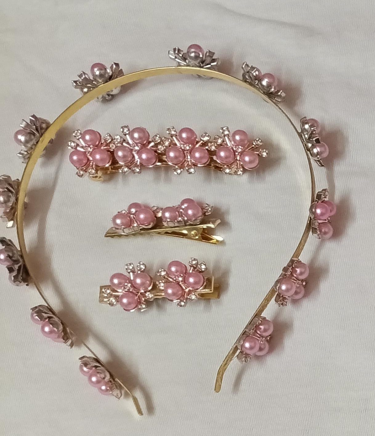 FANCY HAIR CLIP SET PINK