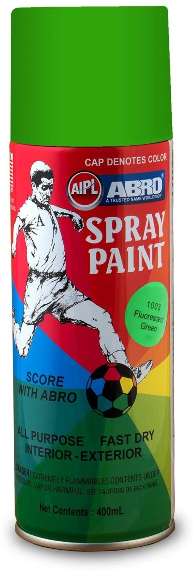 ABRO SPRAY PAINT 1003 FLUORESCENT GREEN 400 ML