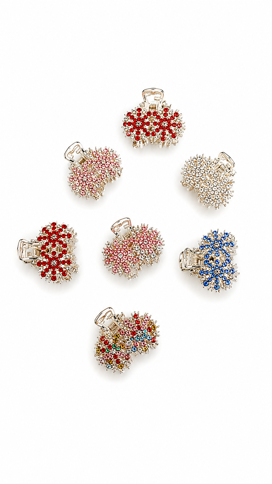 STONE GOLD COLOUR CENTRE CLIP SET OF 6 PIECES