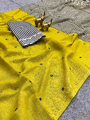 YELLOW COLOUR SAREE
