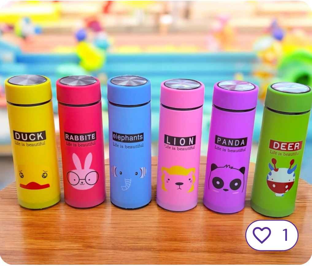Animals face design water bottle