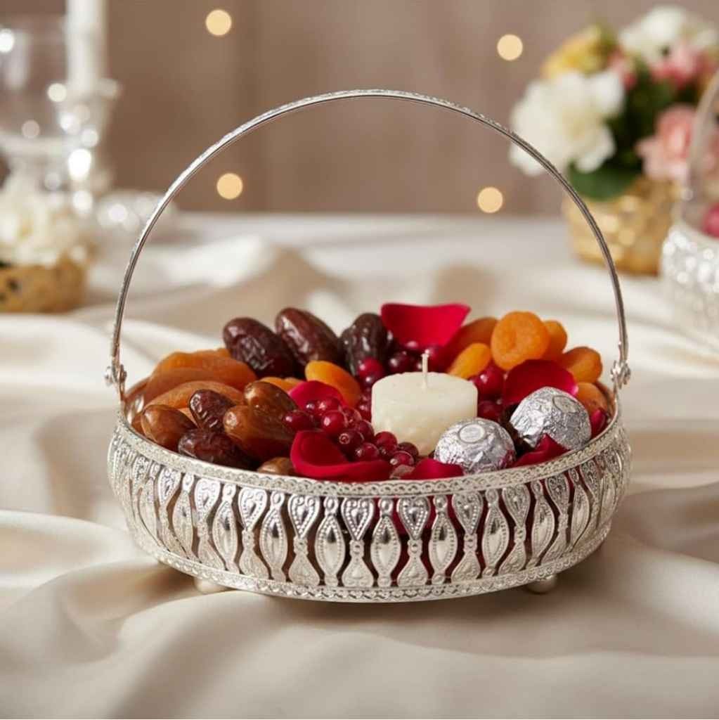 Metal decorative multi purpose basket
