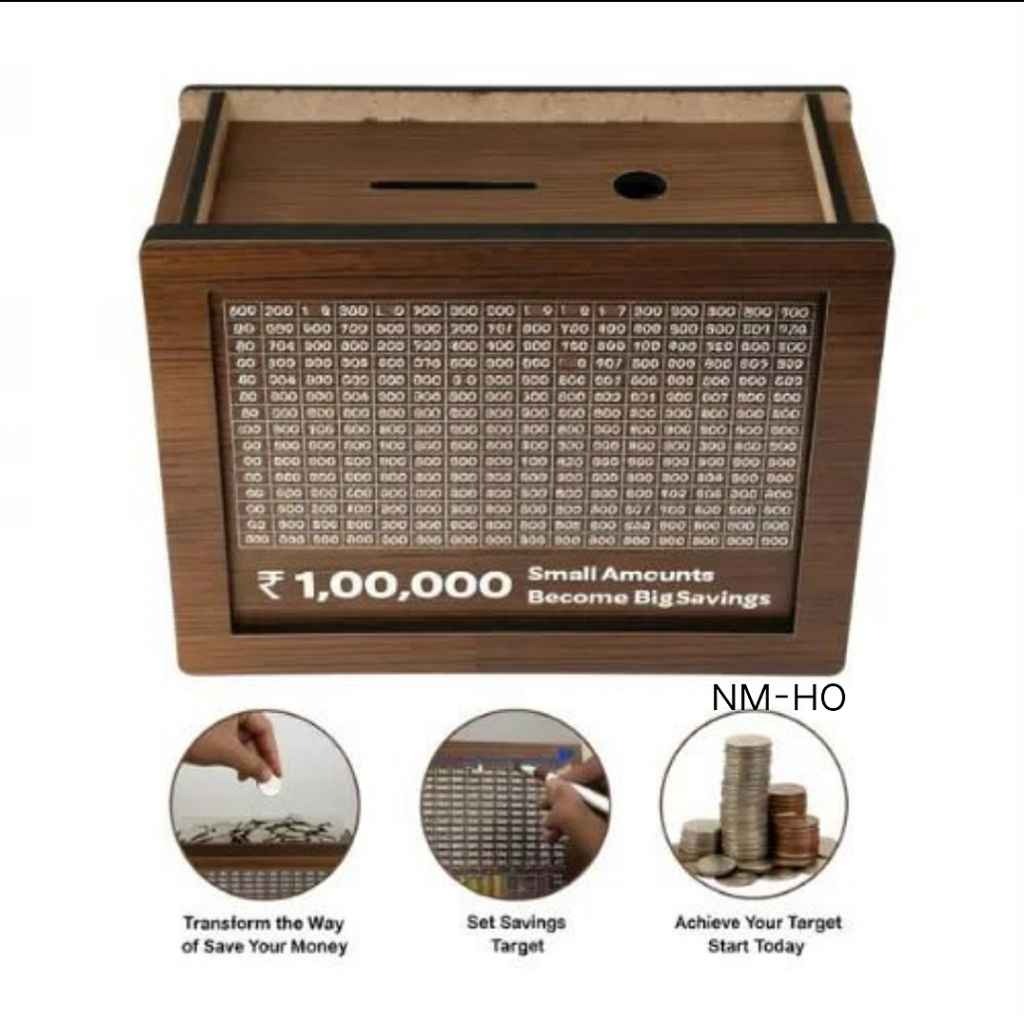 Wooden money saving box