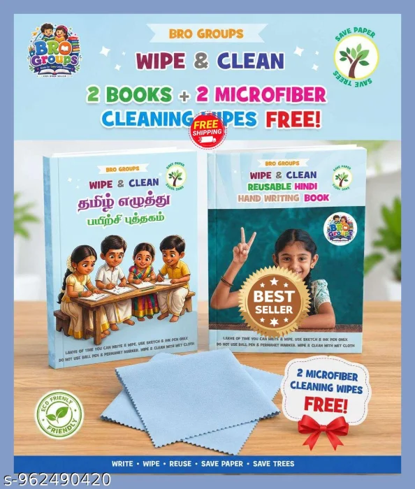 Reusable Tamil & Hindi Handwriting Books