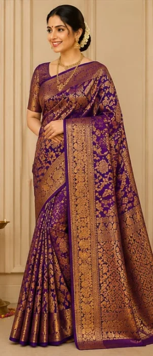 Royal Voilet Kanchipuram Silk Saree
