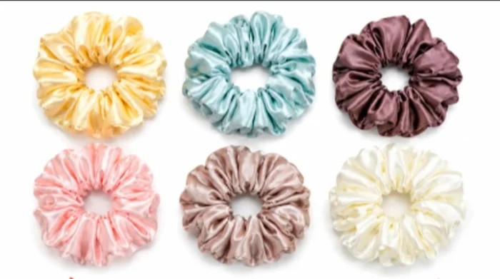 Satin Scrunchies Pack of 4 Soft Hair Bands Random Colors & Designs