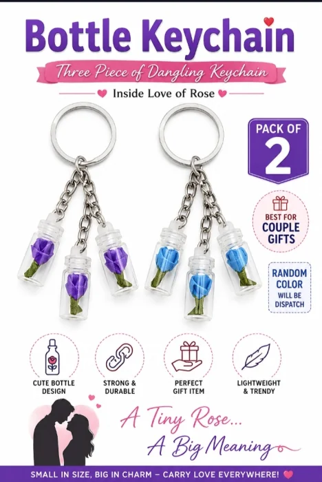 BOTTLE KEY CHAIN Piece of 2