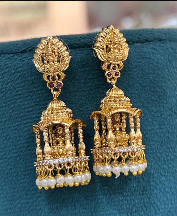 Chariot design mahalakshmi Premium Quality Jhumkas