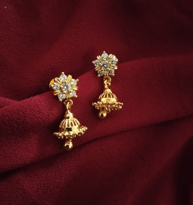 Fancy White Stoned Small Jhumka