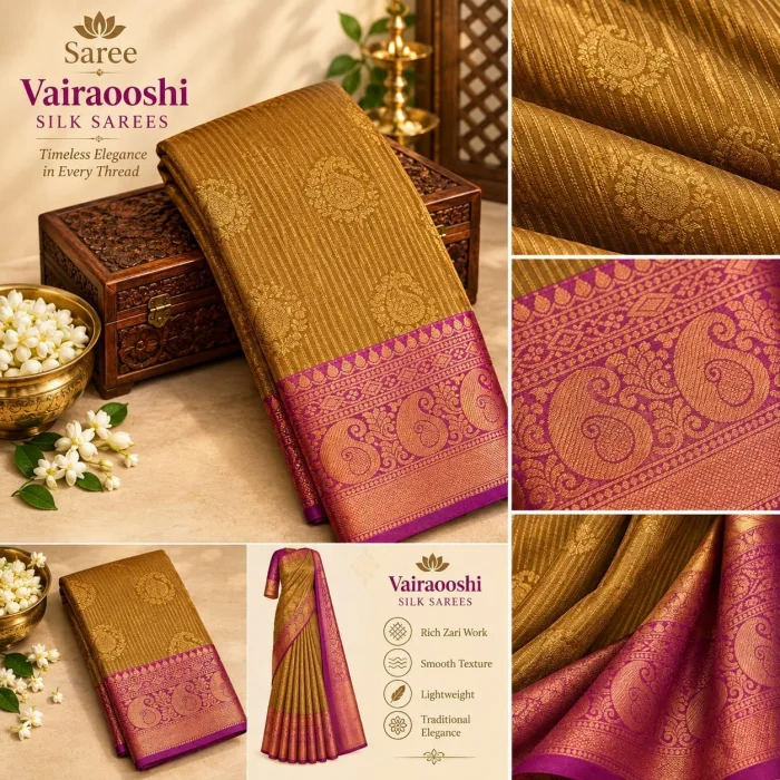 Kanchipuram Vairaooshi Silk saree