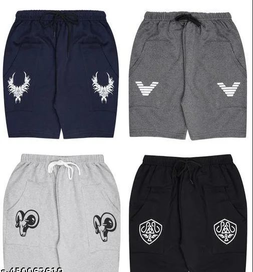 Multicolour Cotton Kids Shorts Pack of 4