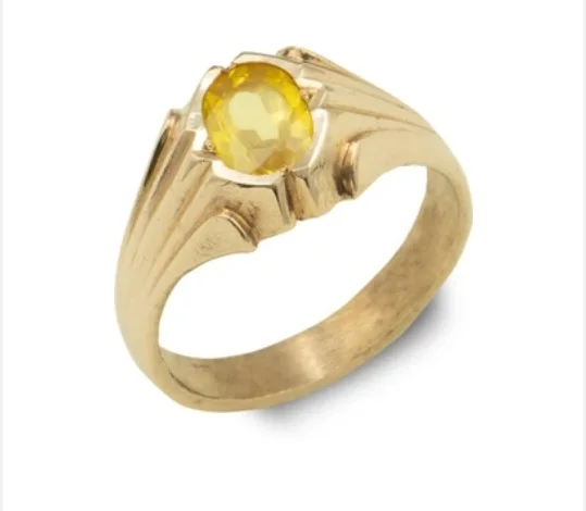 Panchalogam Impon Yellow Sapphire (Pukhraj) Stoned Ring