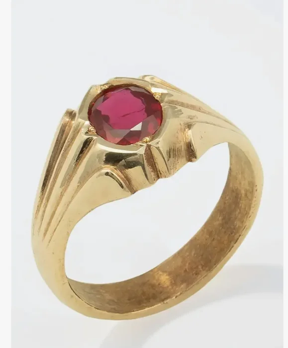 Panchalogam Impon Red Ruby (Manicham) Stoned Ring