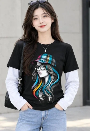 Womens Chest Print Tshirt