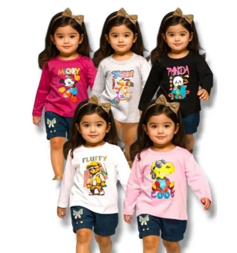 Kids Round Neck Tshirt Full Sleeve Pack of 5