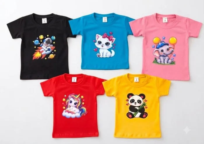 Kids Round Neck Tshirt Pack of 5