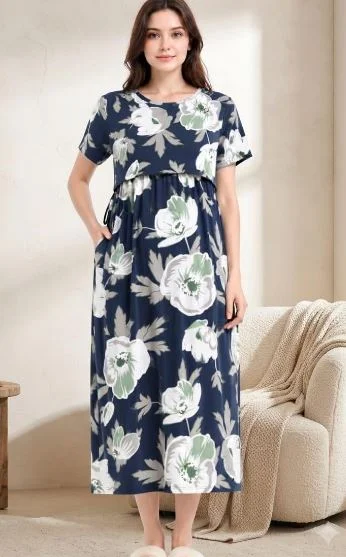 Womens cotton Printed Maternity Nighty