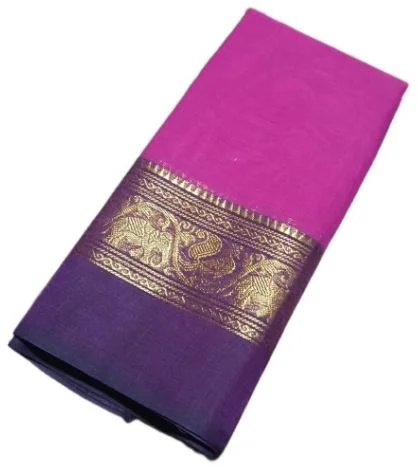 Chettinad Cotton Saree with Small Zari Border