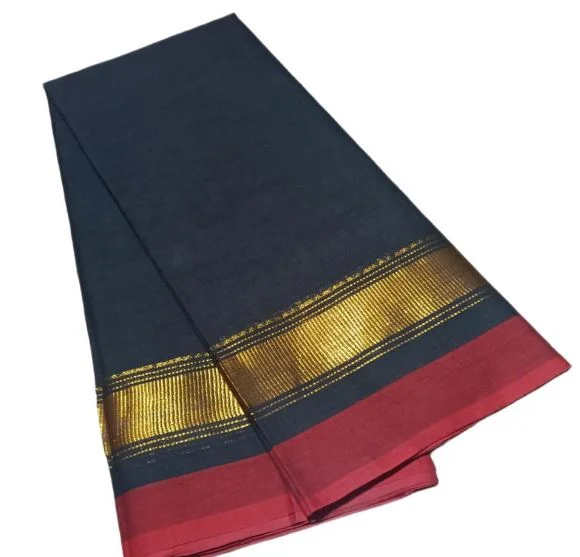 Chettinad Cotton Saree with Small Zari Border