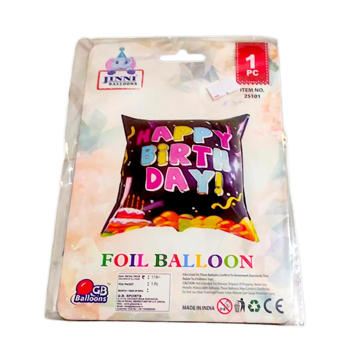 T10 - Happy Birthday Square Foil Balloon - Item No. 25101