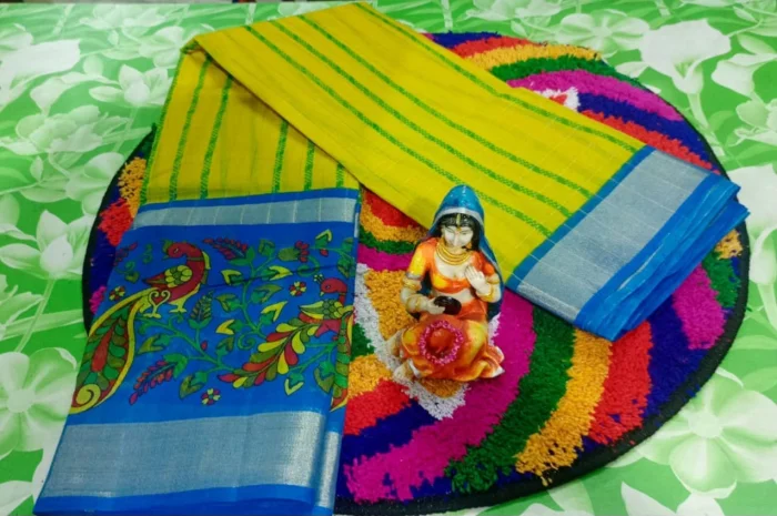 Silk Tussar Tissue Saree with Blouse