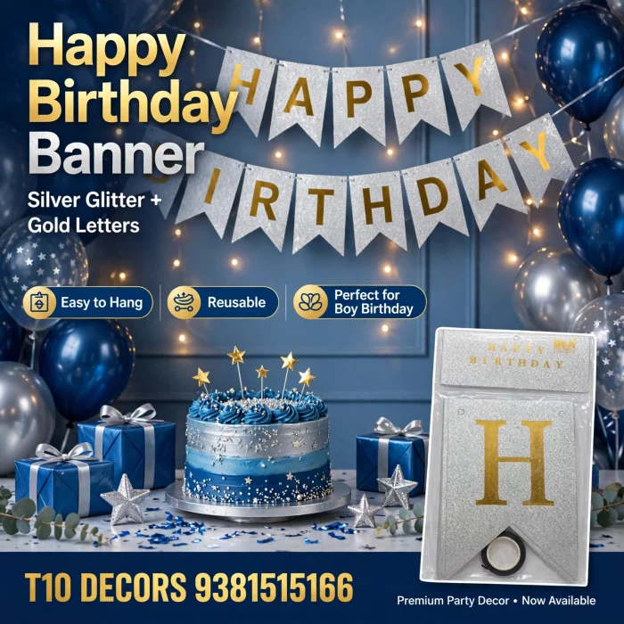 T10 - HAPPY BIRTHDAY Glitter Banner