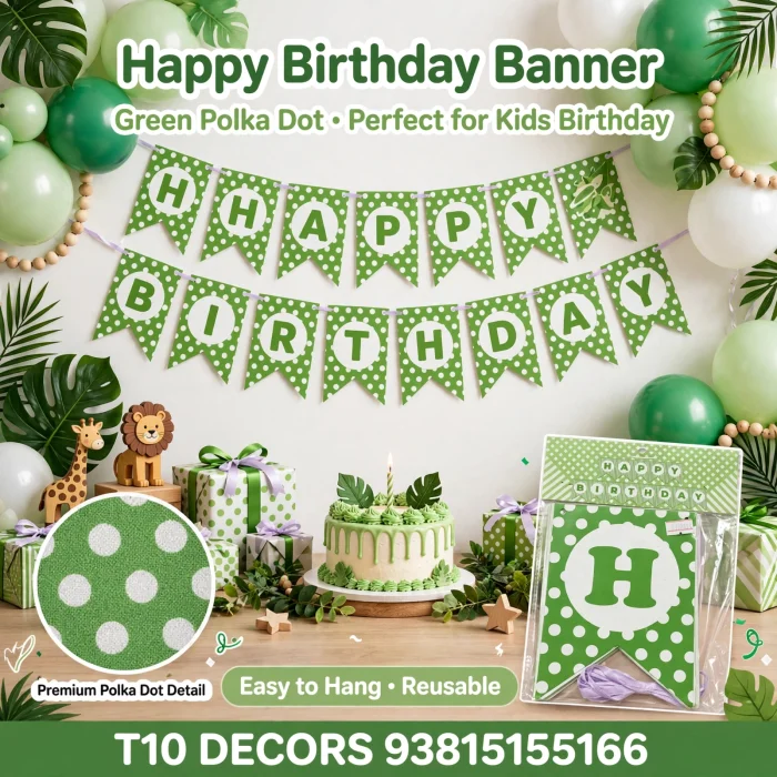 T10 - HAPPY BIRTHDAY Polka Dot Banner